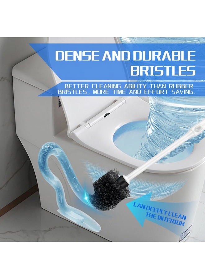 AONEZ Toilet Brush and Holder Set, 2 Pack Long Handle Non-Slip Grip Toilet Bowl Brush​, Hard Toilet Brush, Deep Cleaning for Bathroom, Easy to Assemble White - Image 5
