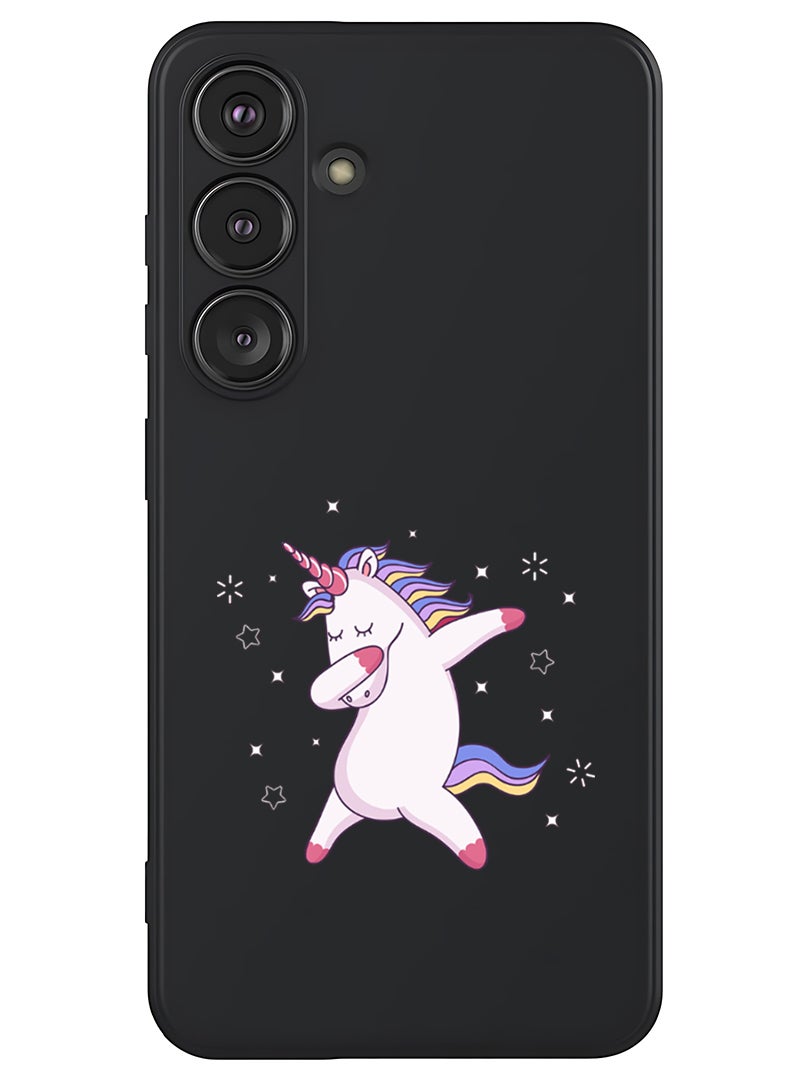 Theodor Protective Slim Fit Case Liquid Silicone Cover with Full Body Protection Anti-Scratch Shockproof Case For Samsung Galaxy S25 Plus (Black) - unicorn - Image 1