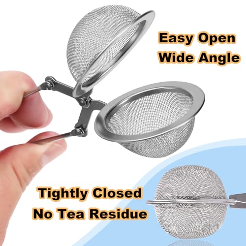 Ecurfu Tea Strainers for Loose Tea, 4 Pack Tea Infuser with Handle Fine Mesh Tea Ball Filter Tea Diffusers Steeper for Loose Leaf Tea, Spices, Seasonings - Image 3
