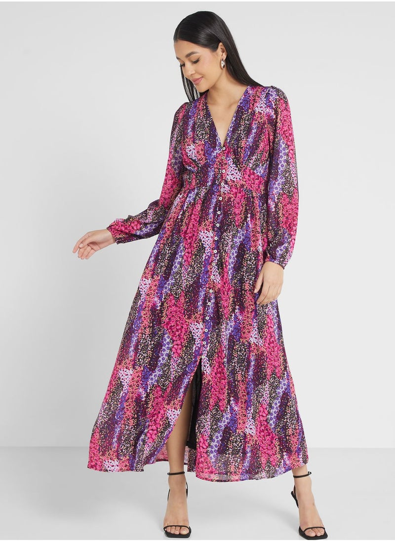 ONLY - V-Neck Tiered Dress - Image 1