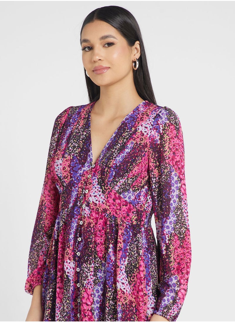 ONLY - V-Neck Tiered Dress - Image 1