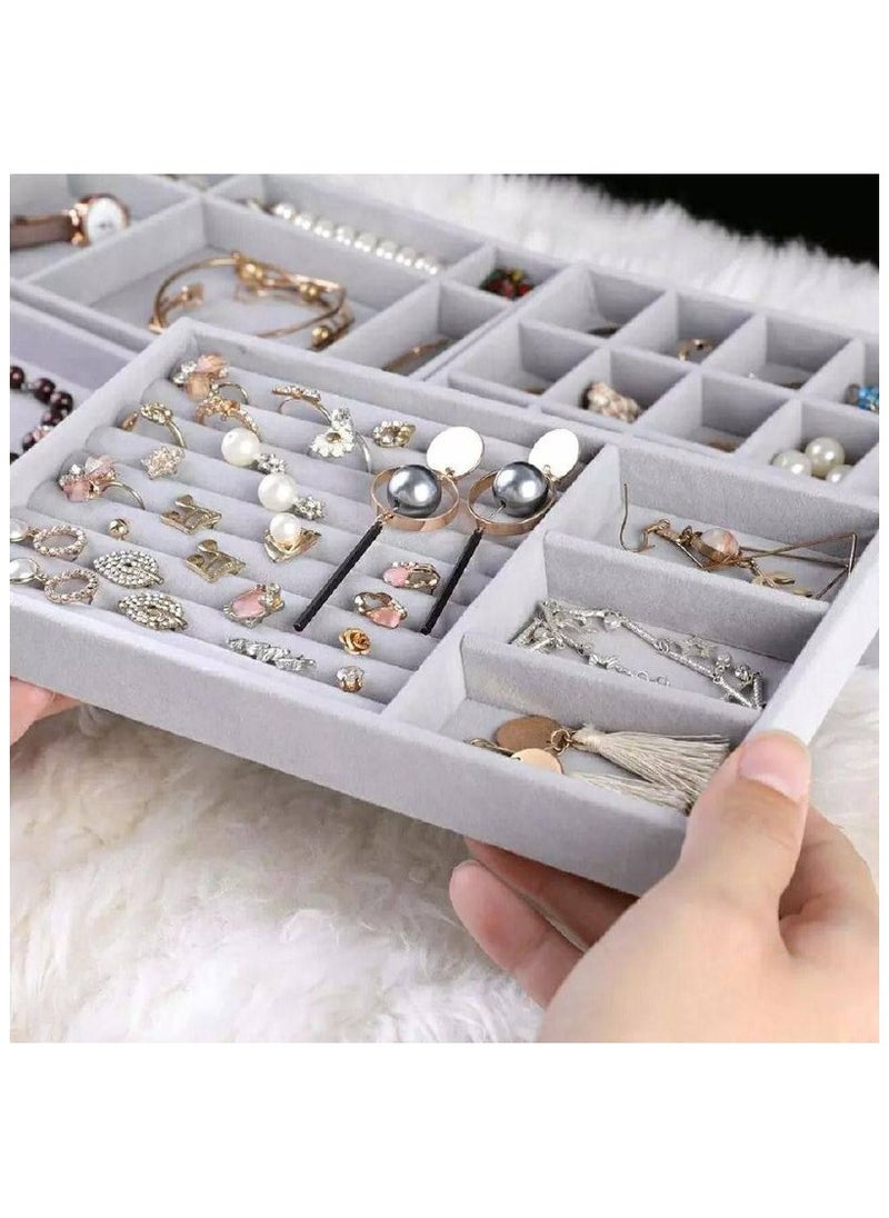 Generic - Velvet Jewelry Organizer Tray Set - 4-Piece Drawer Insert for Accessories - Image 1