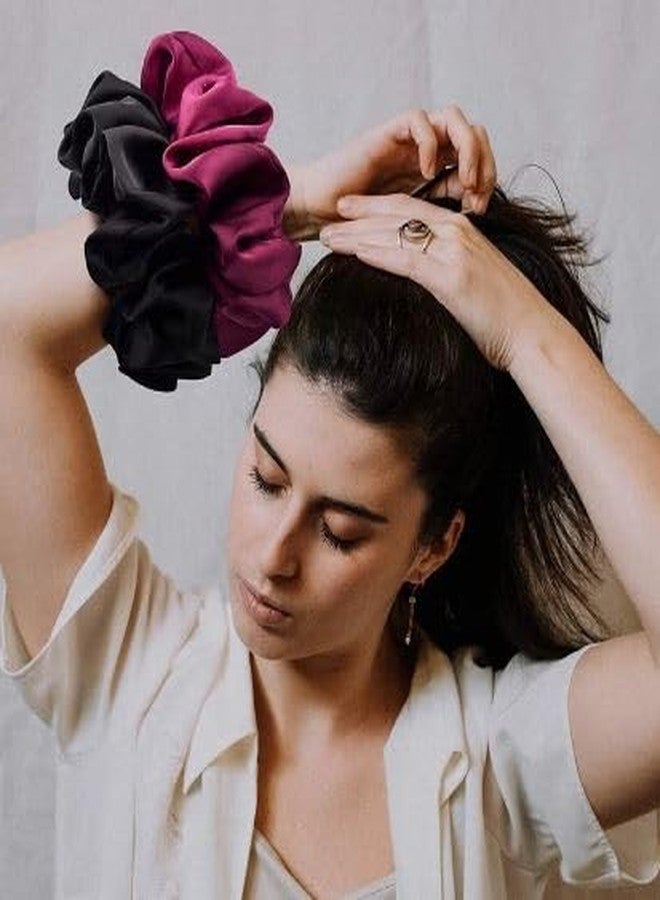 أجاستي ربطات شعر حريرية ساتان فاخرة من أغاستي للنساء، بنفس ألوان الصورة، مضادة لتقصف الشعر، ربطات شعر، مجموعة ربطات شعر للبنات والسيدات، أفضل هدية للأخت أو الصديقة أو الأم (b1) - Image 3