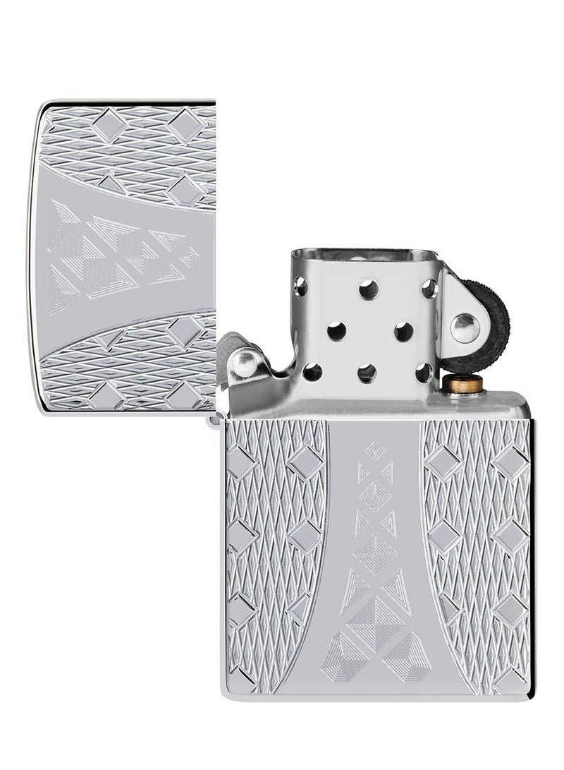 Zippo Ae400241 167 Diamonds Armor High Polish Chrome Windproof Lighter - Image 4