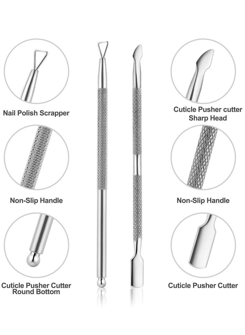 Cuticle Trimmer with Pusher Remover Professional Stainless Steel Cutter Nippers Rainbow Sharp Durable Pedicure Manicure Tools for Fingernails and Toenails - Image 2