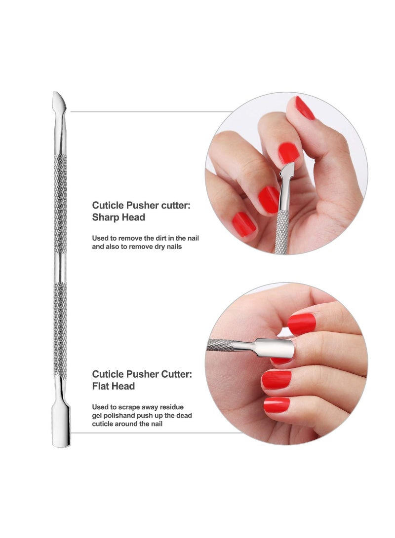 Cuticle Trimmer with Pusher Remover Professional Stainless Steel Cutter Nippers Rainbow Sharp Durable Pedicure Manicure Tools for Fingernails and Toenails - Image 5