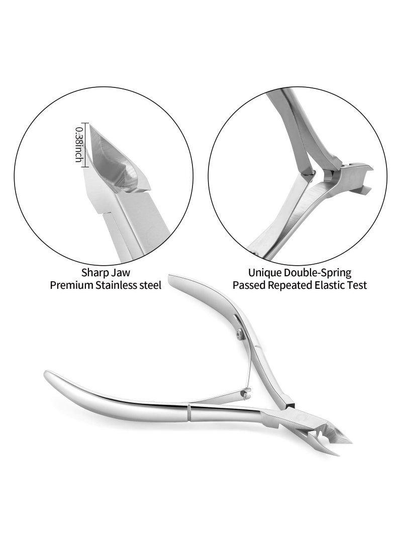 Cuticle Trimmer with Pusher Remover Professional Stainless Steel Cutter Nippers Rainbow Sharp Durable Pedicure Manicure Tools for Fingernails and Toenails - Image 3