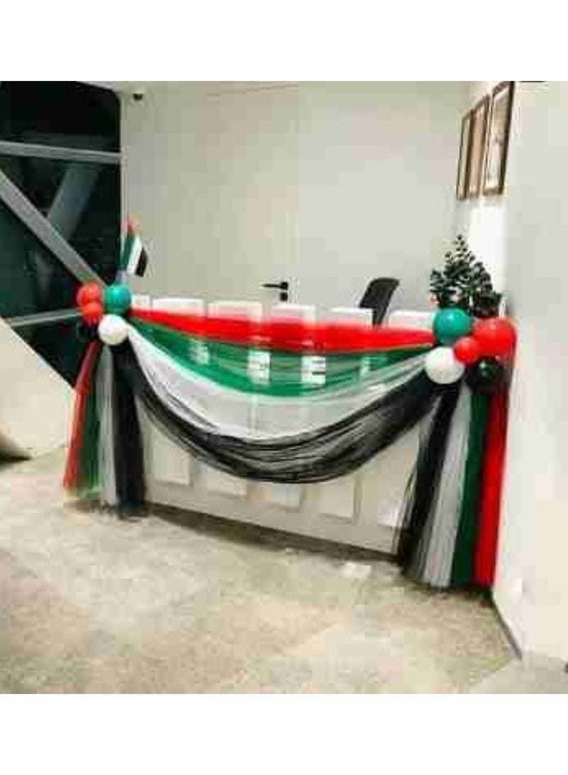JewelOnPalette UAE National Day Tulle Fabric Set – 4 Colors in pack | Elegant Décor for Offices, Homes & Events - Image 1