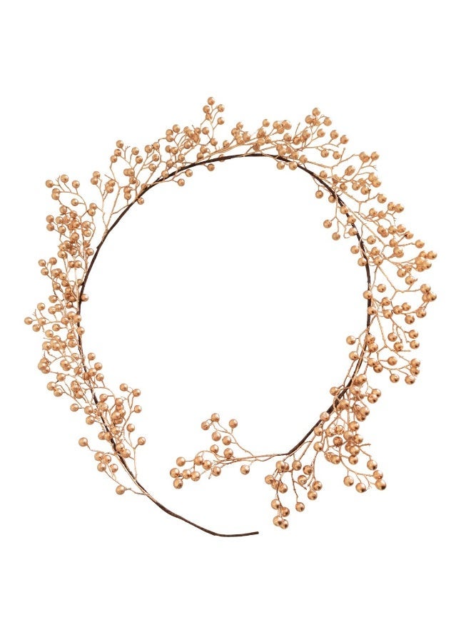 شينا لايف إكليل زهور ذهبي بتوت جميل | إكليل شتوي للباب، أو رف الموقد، أو المدفأة، أو مفرش الطاولة، أو كقطعة ديكور مركزية، للمناسبات ذات الطابع الخاص | هدايا - Image 1