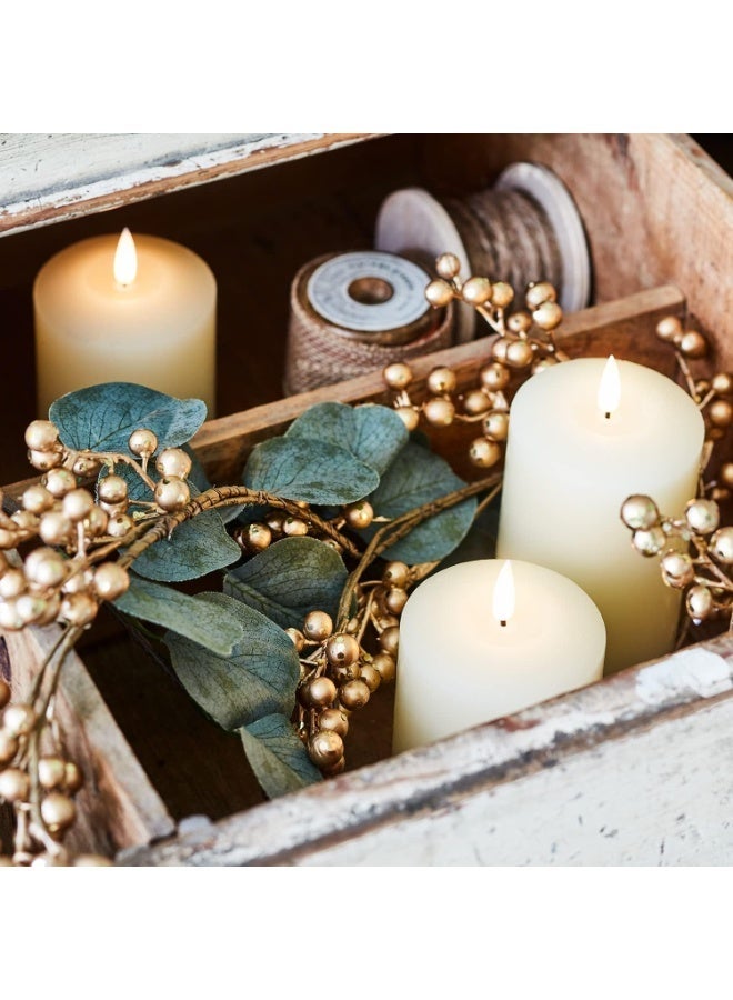 شينا لايف إكليل زهور ذهبي بتوت جميل | إكليل شتوي للباب، أو رف الموقد، أو المدفأة، أو مفرش الطاولة، أو كقطعة ديكور مركزية، للمناسبات ذات الطابع الخاص | هدايا - Image 2