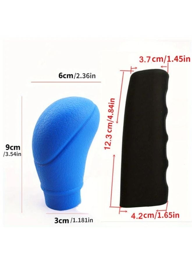Red Universal Silicone Gear Shift Knob And Handbrake Cover Set 2PCS Car Accessories - Image 2