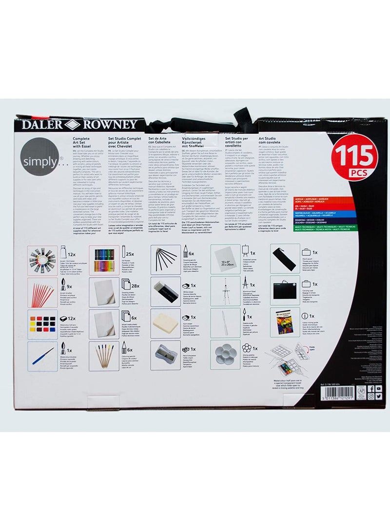 Daler Rowney COMPLETE ART SET WITH EASEL 115pcs - Image 2
