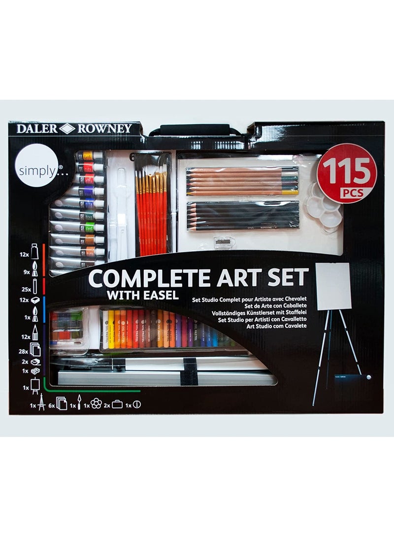 Daler Rowney COMPLETE ART SET WITH EASEL 115pcs - Image 1