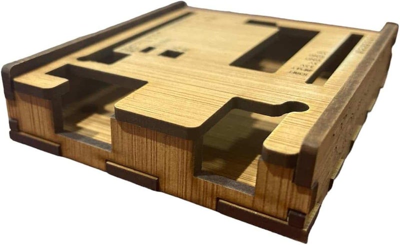 MDF Protective Case for UNO R3 Compatible Board, Natural Finish, Interlocking Panels, Ventilated Design - Image 3
