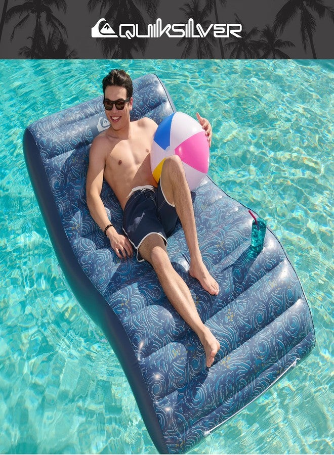 Quiksilver Oversized Pool Lounger Float - Extra-Large Inflatable Lounge Chair with Backrest & Cup Holders, Durable & Comfortable Pool Float for Adults - Perfect for Pool, Lake, or Beach - Image 3