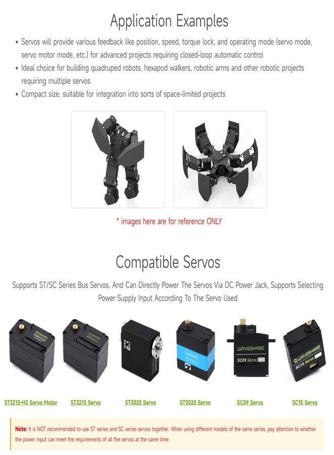 Waveshare 2PCS Serial Bus Servo Driver Board, Supports Up to 253 ST/SC Series Servos, Compact Size, Easy Integration - Image 5
