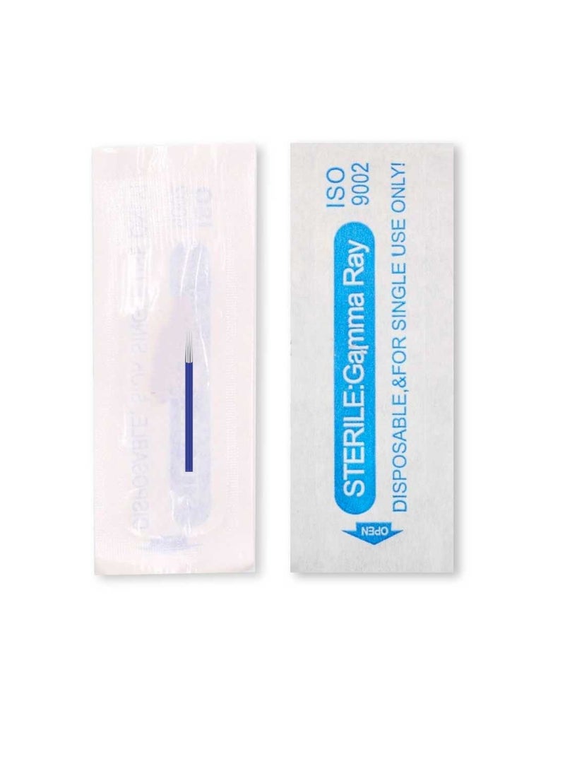 IOLITE Microblading needles 3 Prong Round Flat Needle spmu needles size 22mm one time use disposable blade Sterile packaged 12pcs - Image 2