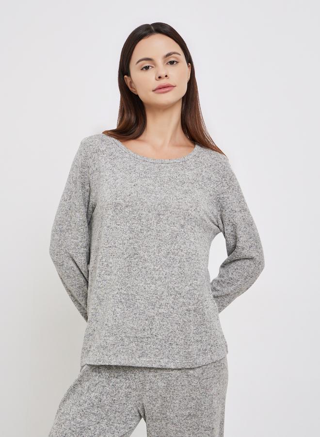 Styli Relaxed Fit Grey T-Shirt and Long Pyjama Set - Image 3