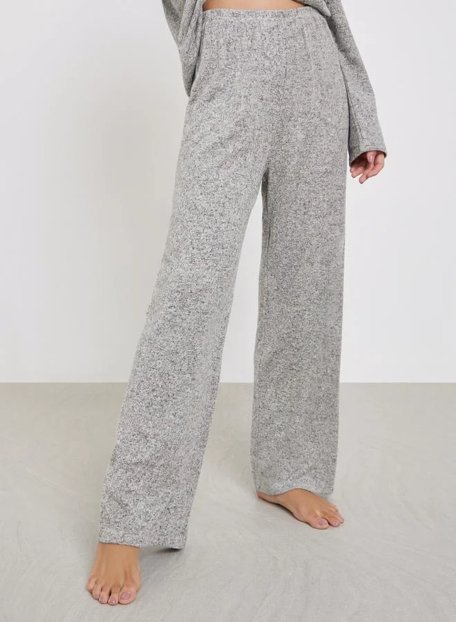 Styli Styli Relaxed Fit Grey T-Shirt and Long Pyjama Set