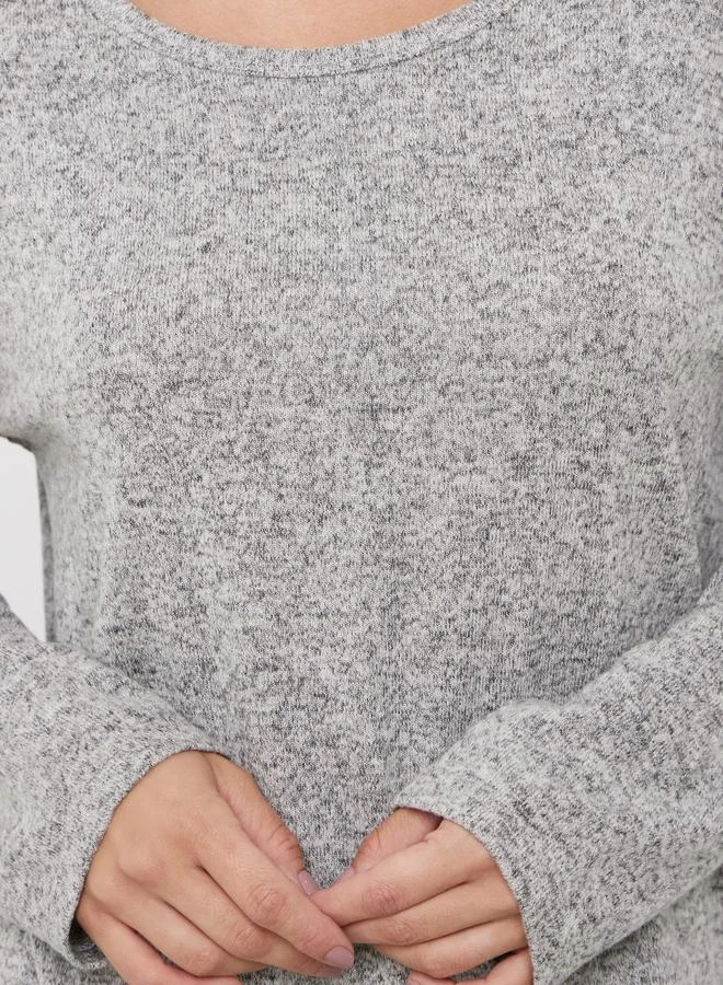 Styli Styli Relaxed Fit Grey T-Shirt and Long Pyjama Set