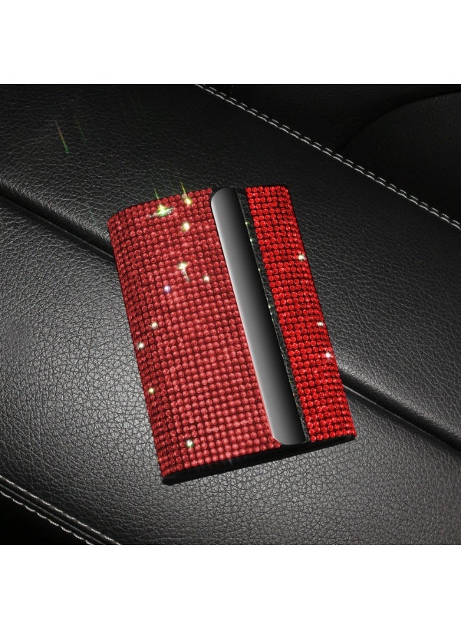 Bling Rhinestone Business Card Holder, Portable Metal Credit Card Case, Sparkling Crystal Card Organizer for Women, Fashion Diamond Card Holder for Car Office