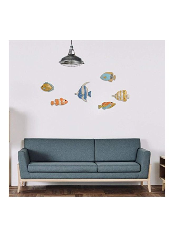 NIBEMINENT Fish Design Wall Hanging Ornament Blue/Brown 27x2x17centimeter - Image 2