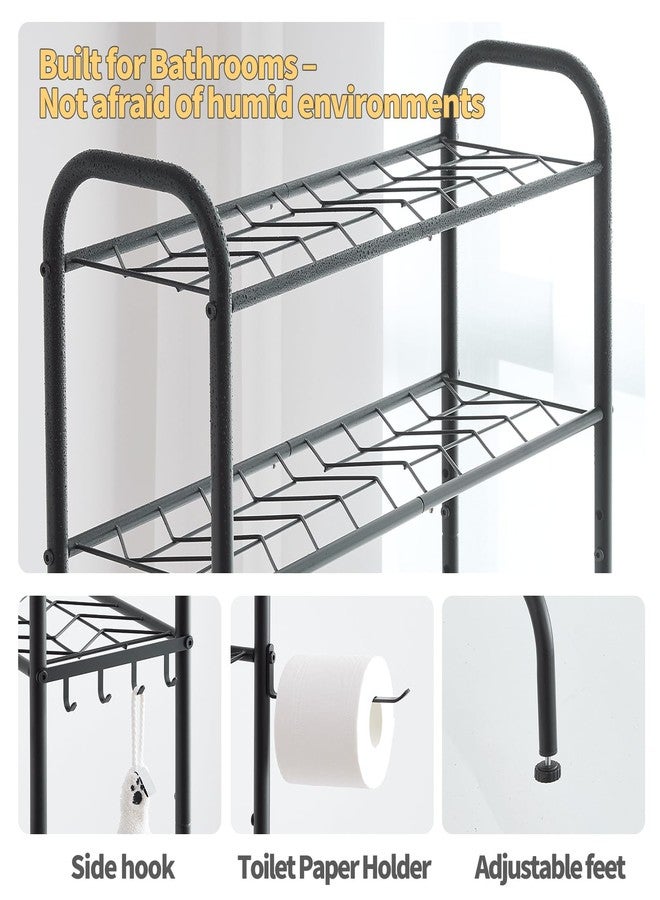 Furshus Over The Toilet Storage,3-Tier Heavy Duty Metal Bathroom Organizer, Freestanding Space Saver with Wide Shelves for Towels & Toilet Paper (Black) - Image 5
