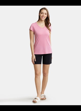 Jockey RX12 Women's Micro Modal Cotton Relaxed Fit Solid V Neck Half Sleeve T-Shirt with Lace Trim On Sleeves - pzsku/ZCCB0422EBE2C45B2F5FBZ/45/1744781932/1f586c1a-fc71-4624-9a9f-ec95ff3e3585