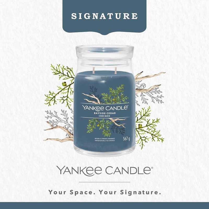 YANKEE CANDLE شمعة معطرة مميزة - 567 جرام | ل بايسايد سيدر - شمعة معطرة | شمعة مزدوجة الفتيل - Image 2