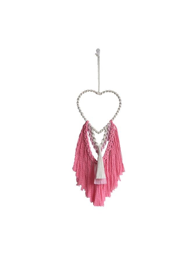 Bluejw New Bohemian Peach Heart-shaped Hand-woven Tapestry Love Pendant Wall Decoration Room Decoration  - Image 1