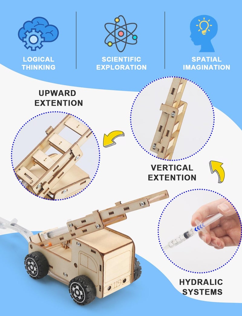 Poraxy STEM Kits for Kids Ages 8-10-12, 6 Set Model Car Kits, 3D Wooden Puzzles, Educational Science Experiment Projects Crafts Kits, Building Toys, Gifts for Boys and Girls 8 9 10 11 12 13 Year Old - Image 3