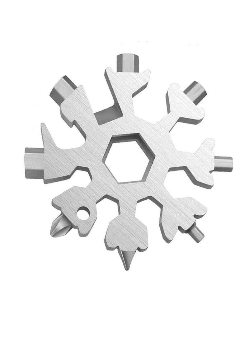 GREAT ENTERPRISE Great Enterprise 18in1 Snowflake Shape Multifunctional Tool HighCarbon Steel Spanner Portable Hex Wrench Multi Hand Tool for Outdoor Sports Pack of 1  - Image 1
