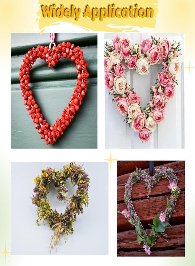Ikosora 3Pcs Green Christmas Heart Shape Wire Wreath Form, 12 Inch Heart Metal Wire Wreath Frame, Wedding Garland, Holiday Wreaths for Christmas Day, Wedding Party, Christmas Door/Wall Decor DIY Crafts - Image 5