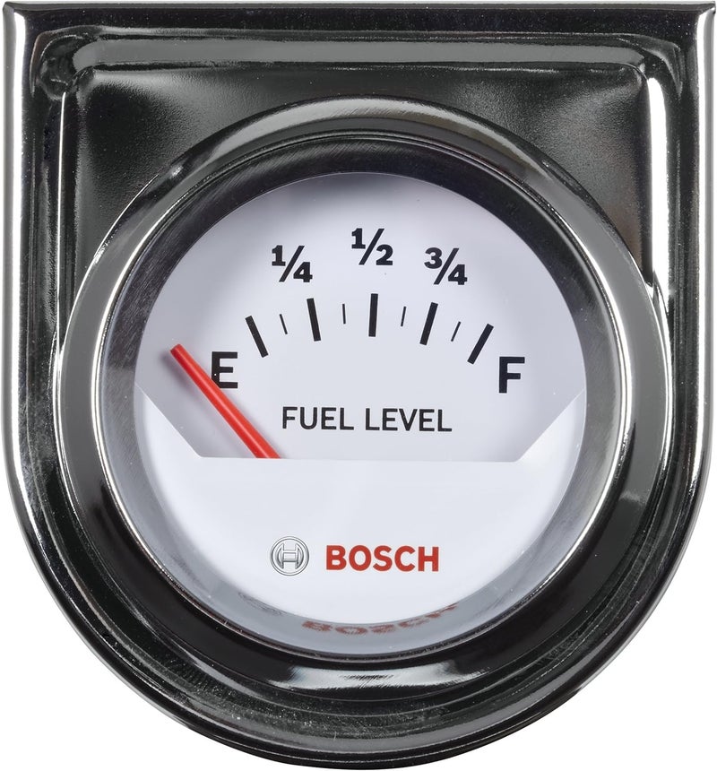 BOSCH SP0F000048 Style Line 2" Electrical Fuel Level Gauge (White Dial Face, Chrome Bezel) - Image 1