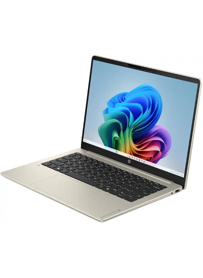 HP OmniBook 3 14-HZ0025DX AI PC Laptop, 14" 2K IPS LED TouchScreen, Display, Snapdragon X X1-26-100 Processsor, 16GB LPDDR5 RAM, 512GB SSD, English Keyboard, Window 11, Warm Gold English gold - Image 2