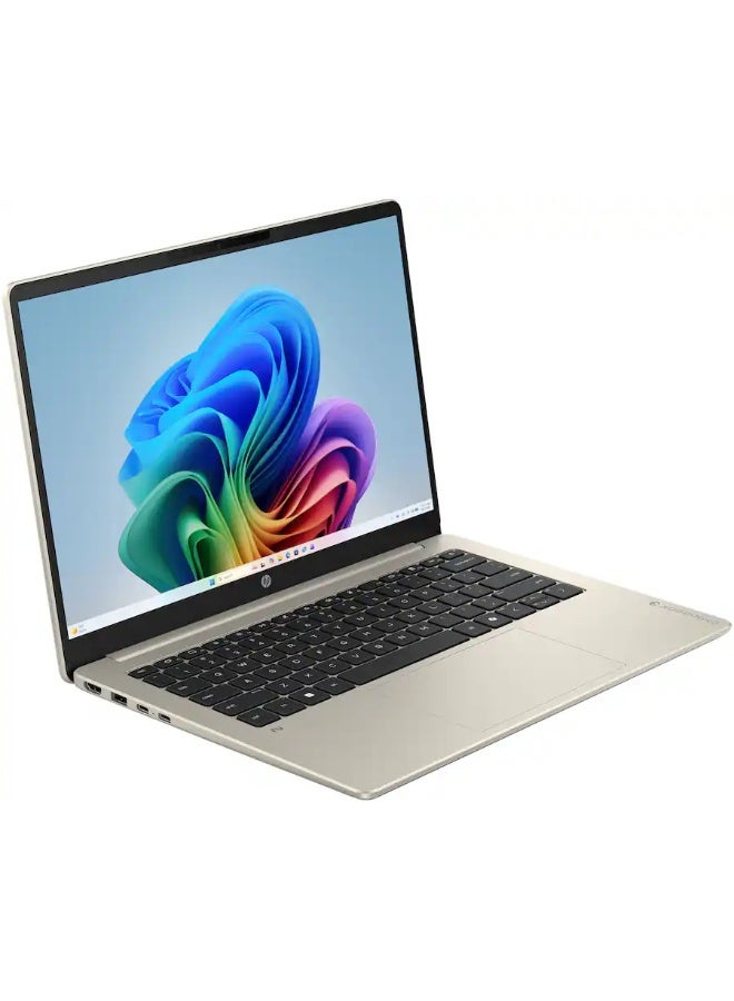 HP OmniBook 3 14-HZ0025DX AI PC Laptop, 14" 2K IPS LED TouchScreen, Display, Snapdragon X X1-26-100 Processsor, 16GB LPDDR5 RAM, 512GB SSD, English Keyboard, Window 11, Warm Gold English gold - Image 3