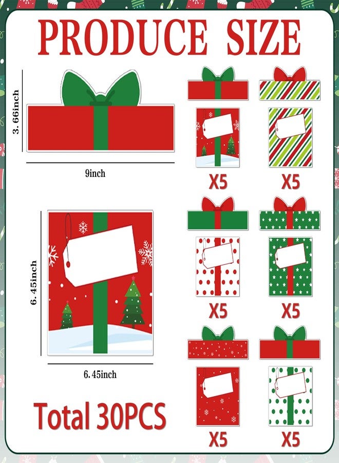 BelleAngle 30 Pack Christmas Bulletin Board Decoration Set Gift Boxes Cutouts for Classroom Decorations Name Labels Paper Cutouts for School Home Holiday Chalkboard Wall Door Supplies - Image 2