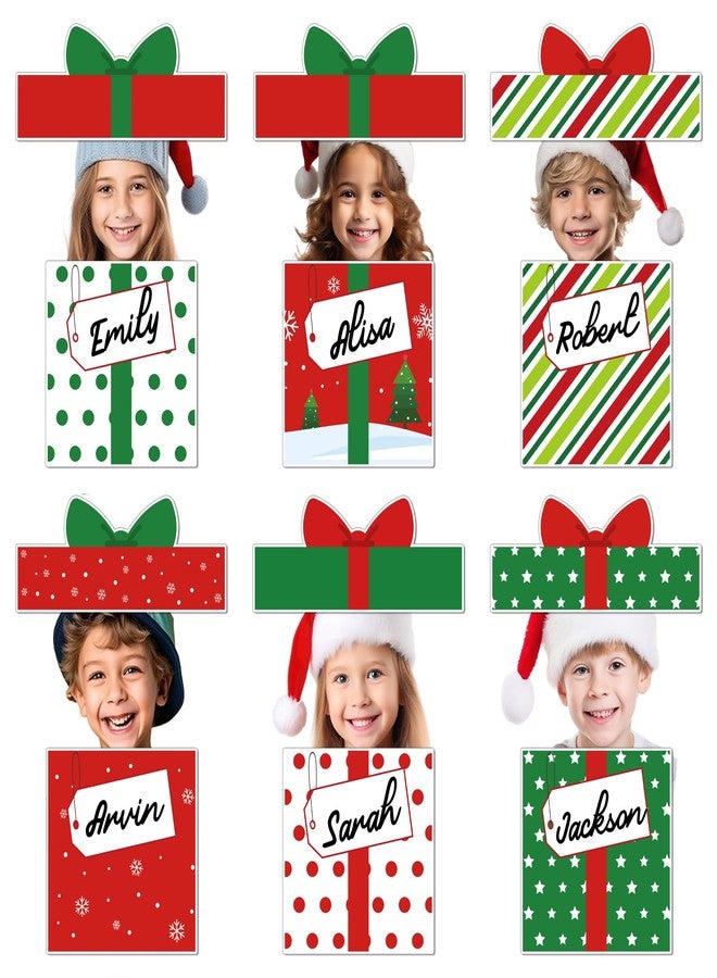 BelleAngle 30 Pack Christmas Bulletin Board Decoration Set Gift Boxes Cutouts for Classroom Decorations Name Labels Paper Cutouts for School Home Holiday Chalkboard Wall Door Supplies - Image 1