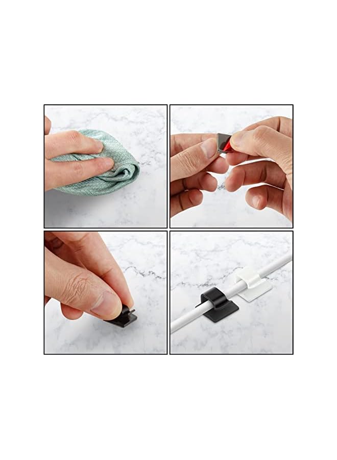promass Cable Clips, Adhesive Cable Organizer Cord Holder Wire Clip Wire Management Self Adhesive Hooks Wire Holder for Office,Home 100 Pcs - Image 2
