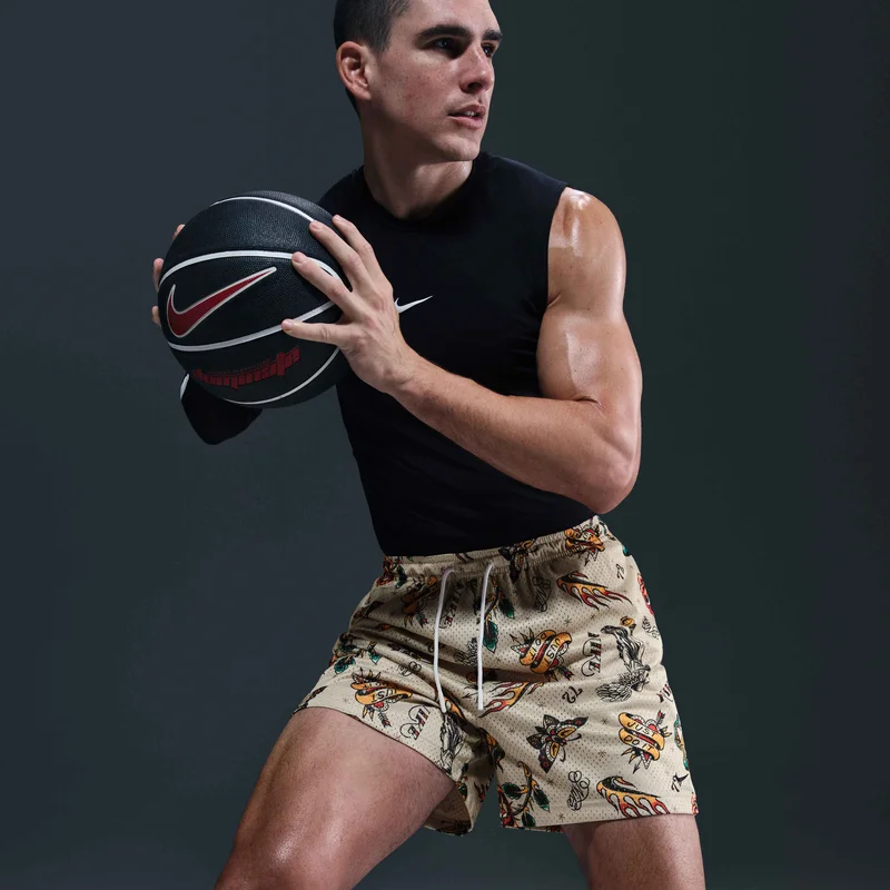 Nike Beige Men's Dri-FIT Practice Mesh Basketball Shorts for Men | Best Price UAE