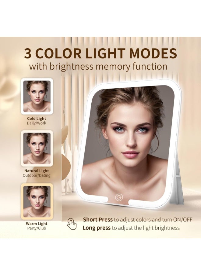 حقيبة مكياج احترافية مزودة بمرآة بإضاءة LED - منظم مستحضرات تجميل محمول بأقسام قابلة للتعديل، حقيبة تخزين مكياج مقاومة للماء للسفر - 25×25 سم - Image 2