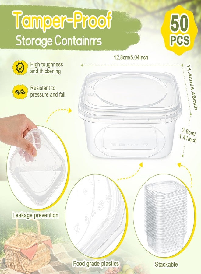 Yiyiring 50 Pack 8 oz Tamper Proof Clear Deli Containers with Lid Disposable Square Plastic Deli Sandwich Tiramisu Airtight Meal Container for Refrigerator Dishwasher Microwave Take out Kitchen - Image 3
