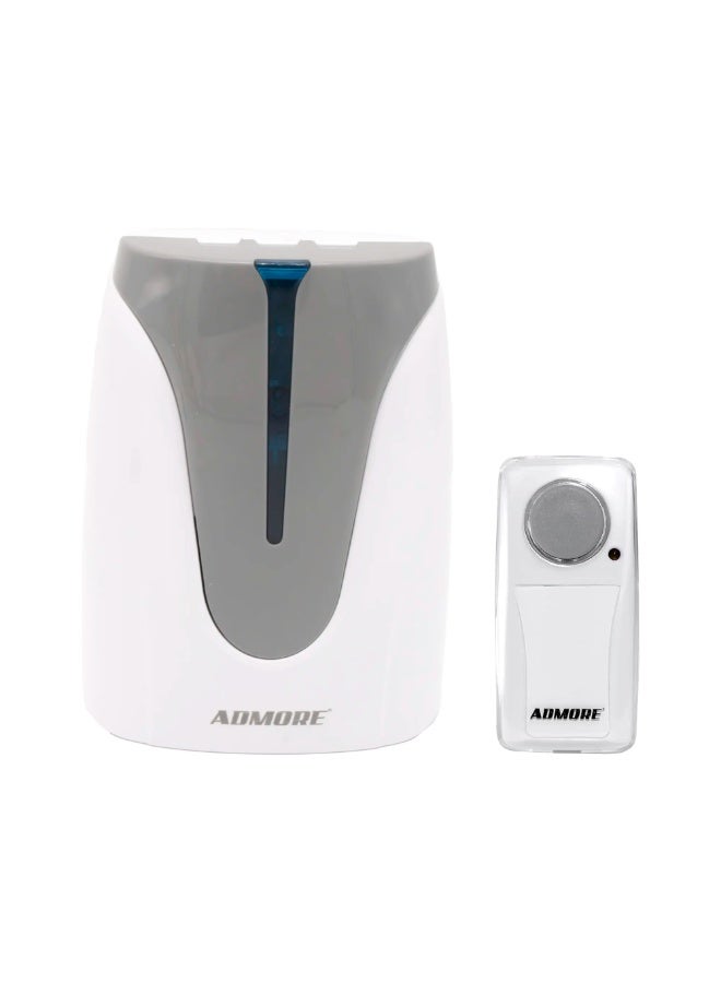 Admore Wireless Electronic DC Doorbell Chime with Blue LED Indicator and Remote Transmitter - Multiple Melodies