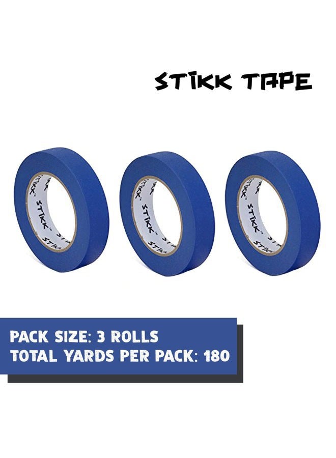 STIKK Painters Tape - 3pk Blue Painter Tape - 1 inch x 60 Yards - Paint Tape for Painting, Edges, Trim, Ceilings - Masking Tape for DIY Paint Projects - Residue-Free Painting Tape - Image 4