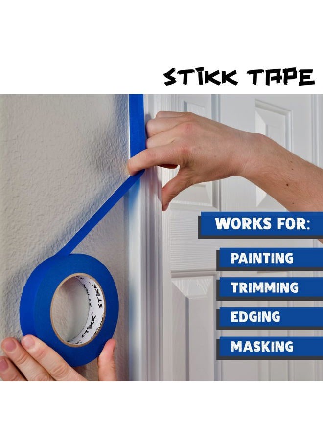STIKK Painters Tape - 3pk Blue Painter Tape - 1 inch x 60 Yards - Paint Tape for Painting, Edges, Trim, Ceilings - Masking Tape for DIY Paint Projects - Residue-Free Painting Tape - Image 5