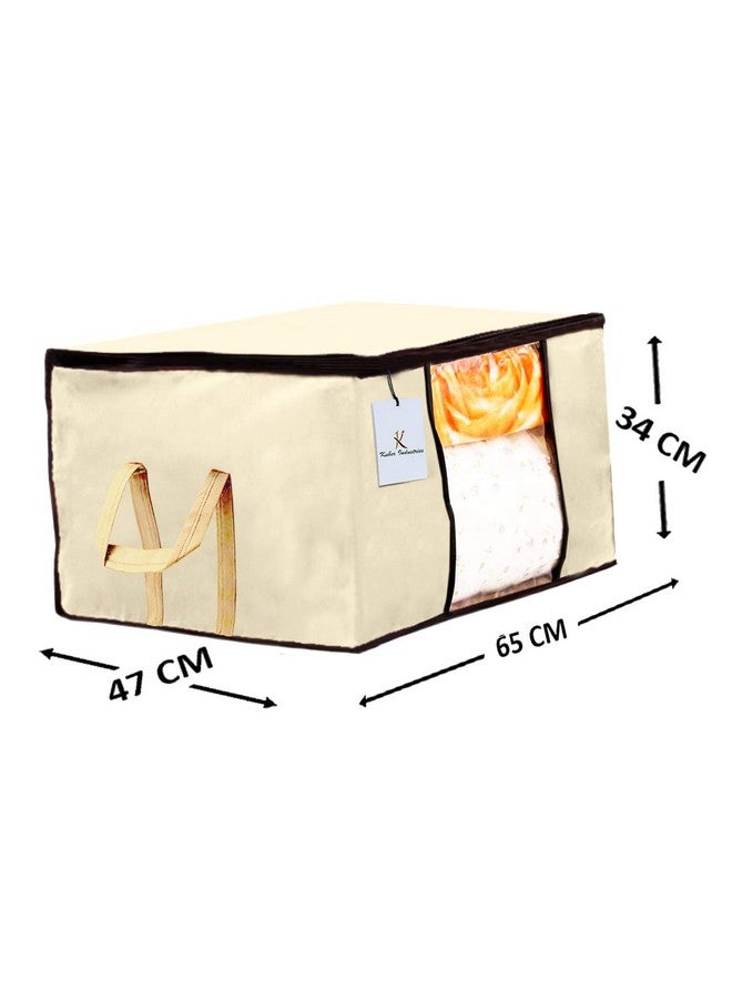 Kuber Industries Underbed Storage Bag, Storage Organiser, Blanket Cover Set Of 2 - Ivory, Extra Large Size - Image 4