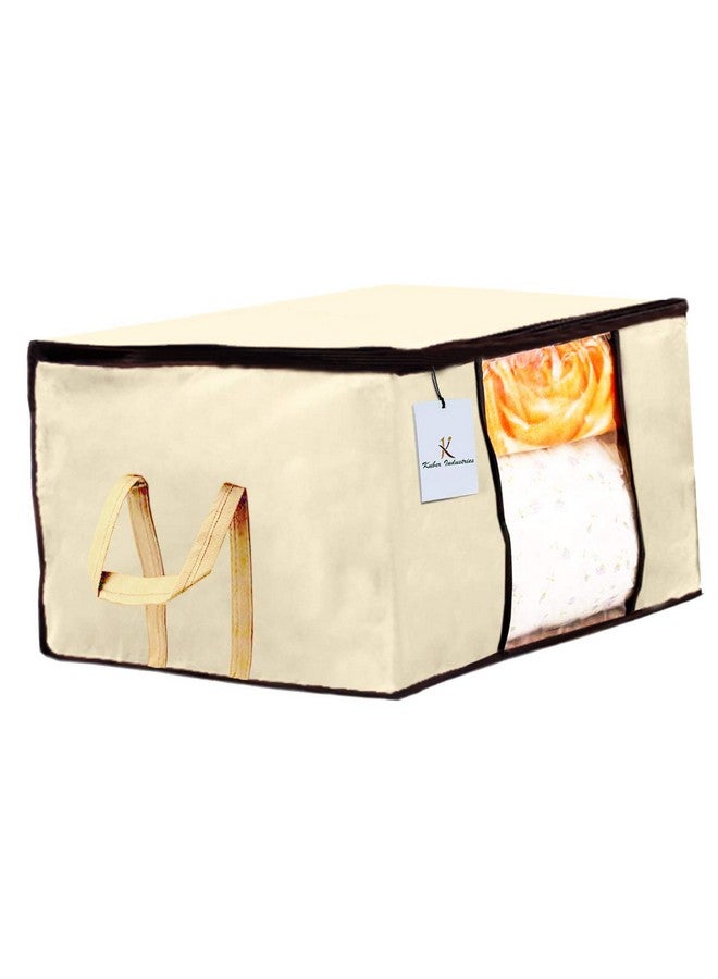 Kuber Industries Underbed Storage Bag, Storage Organiser, Blanket Cover Set Of 2 - Ivory, Extra Large Size - Image 3