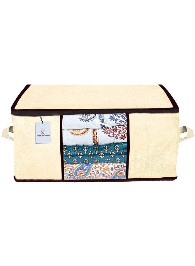 Kuber Industries Underbed Storage Bag, Storage Organiser, Blanket Cover Set Of 2 - Ivory, Extra Large Size - Image 2