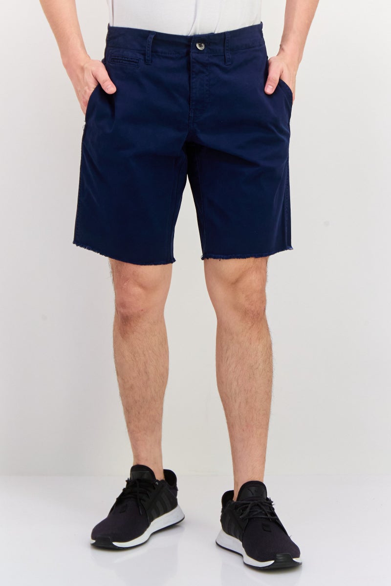 Paperbacks Men Solid Chino Shorts, Navy - Image 1
