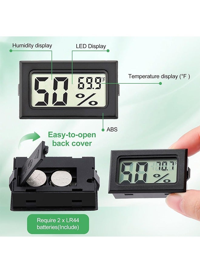 4-Pack Mini Digital Temperature Humidity Meters Gauge Digital Indoor Humidity Gauge Monitor with Temperature Meter Sensor Fahrenheit (℉) for Reptile Tank,Jars,Guitar Case,Greenhouse, Garden - Image 3
